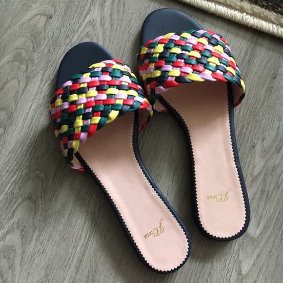 J. Crew Shoes - J. Crew rainbow woven slide sandals, 8, NWOT 🌈